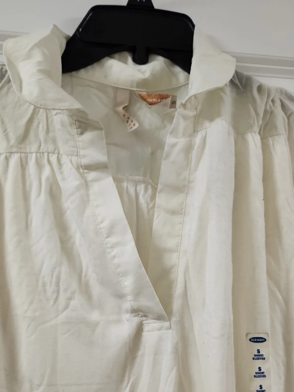 Old Navy Cream Short-Sleeve Polo Blouse Sz. S  -NWT
